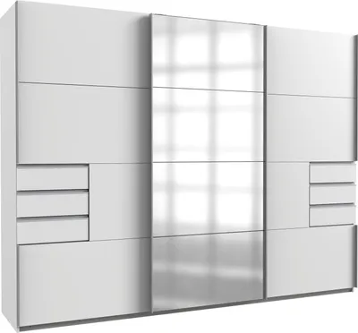 Produktbild von Schwebetürenschrank Kleiderschrank Saigon 270x64x208cm weiß Spiegel (18816)