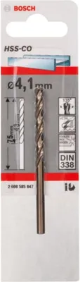 Zdjęcie produktu dla Wiertło do metalu HSS-Co, DIN 338, 4,1 x 43 x 75 mm, opakowanie 1 szt