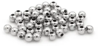 Produktbild von Vintageparts Zwischenperlen platin silberfarben 4 mm 50 Stück