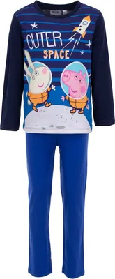 Produktbild von Peppa Pig Schlafanzug aus Baumwolle Komfortabler Nachtanzug Homewear Pyjama für Kinder Dunkelblau 4 Jahre
