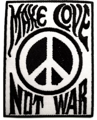 Obrázok produktu pre Make Love Not War Peace - nášivka, nažehľovačka, nažehľovací obrázok, nášivka, nášivky, nažehliť, veľkosť: 9 x 6,8 cm