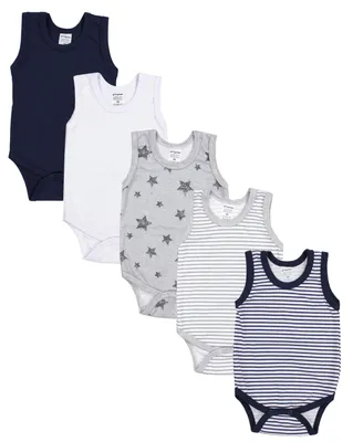 Produktbild von TupTam Baby Jungen Achselbody in Unifarben 5er Pack, Farbe: Farbenmix 3, Größe: 134