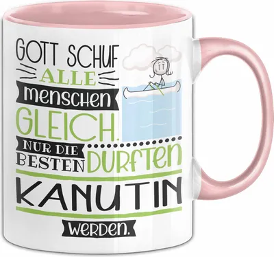 Produktbild von Kanutin Geschenk Becher Tasse Gott Schuf Alle Menschen Gleich Nur Die Besten Durfeten Kanutin Werden Geschenkidee Lustig (Rosa)