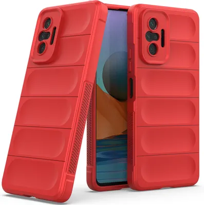 Immagine prodotto di Custodia Redmi Note 10 Pro, Custodia protettiva in silicone TPU morbido antiurto per Xiaomi Redmi Note 10 Pro/10 Pro Max rosso