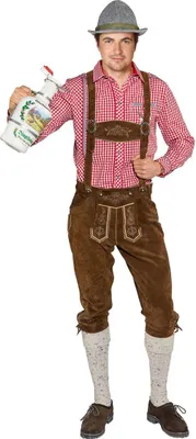 Lederhose brauch echtes Leder für Herren Gr. 50, 54 Tracht Oktoberfest Wiesn-Outfit SALE Fasching Karneval Mottoparty