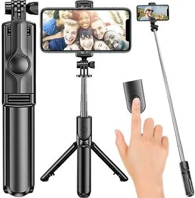 Produktbild von Selfie Stick Stativ Bluetooth iPhone 15 m 360° Rotation Android iOS