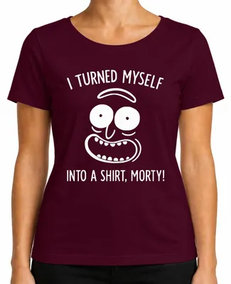 Obrázok produktu pre Premenila som sa na tričko Morty Rick Sanchez lustiger Spruch Damen T-Shirt, Burgundy, L