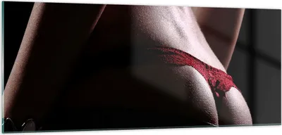 Produktbild von Bilder auf glas - Frau Körper String - 100x40cm - Glasbilder - Wandbilder - Kunstdruck - zum Aufhängen bereit - Wanddekoration aus Glas - Glas Bilder - Wandbild auf Glas - Einteilig - GAB100x40-2250