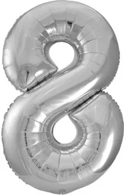 Obrázok produktu pre Minifolienballon Zahl 8 silber - ca. 40 cm