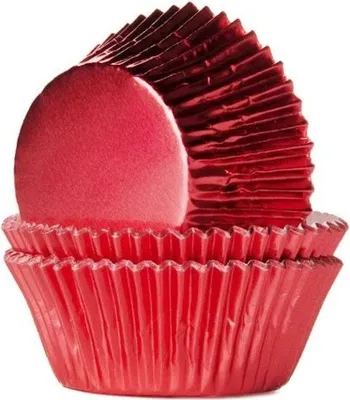 Produktbild von 24 Muffinförmchen Rot Metallic