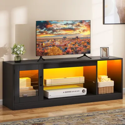Produktbild von DWVO 148 cm TV Schrank mit 22 Modi RGB-LED-Beleuchtung Für Fernseher bis 65 Zoll