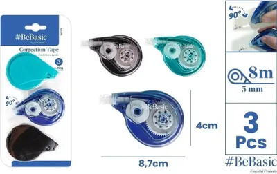 Image de Bebasic Ruban correcteur 5 mm - 3 pièces, longueur 8 m