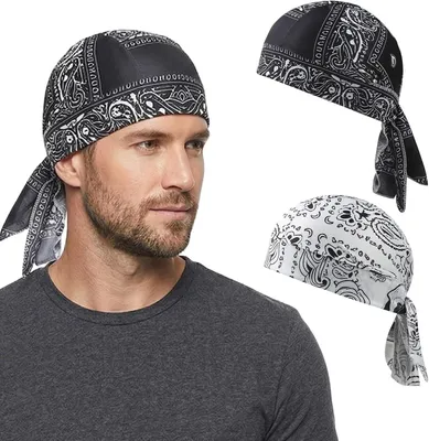 Imagen del producto de Gorro y bandana con estampado de calavera, protección UV, 2 unidades, ideales para el verano y actividades al aire libre