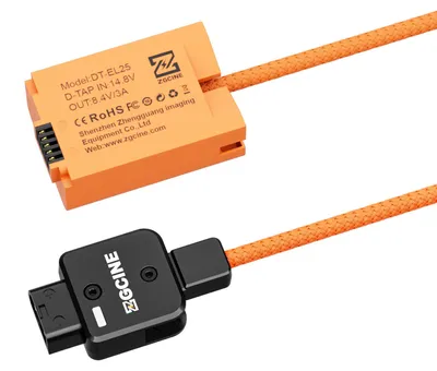 Obrázok produktu pre ZGCINE EN-EL25 atrapa batérie s konektorom D-Tap, napájací kábel, dĺžka 60 cm, D-Tap na EN-EL25 – náhradná atrapa batérie pre fotoaparáty Nikon Z30/ZFC/Z50