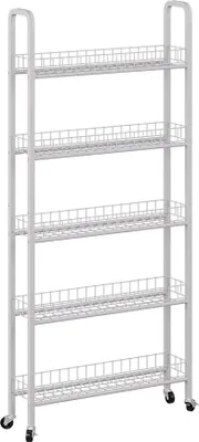 Produktbild von Rollregal Vicco Rolivo Weiß 58 x 15 cm mit 5 Fächern, Model 58305