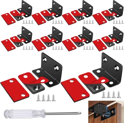 Produktbild von Schubladen- & Schranksicherung 10 Stück Schranktürmagnete, ultradünne magnetische Türgriffe, selbstklebender Schranktür-Magnetverschluss, Edelstahl-Ma