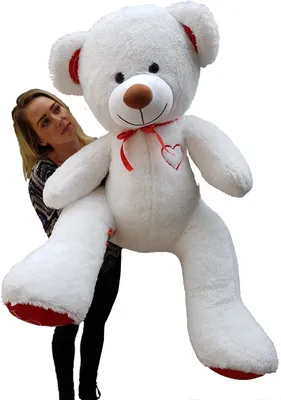 Produktbild von XXL Teddybär 160cm | Plüschbär Stofftier Kuscheltier Plüschtier Teddi Bär | Farbe Weiss+Rot