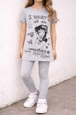 Produktbild von 4580 Bondi T-Shirt Mädchen 104 Grau – Weiches Kinder Shirt – Viskose Elasthan Oberteil Sommer