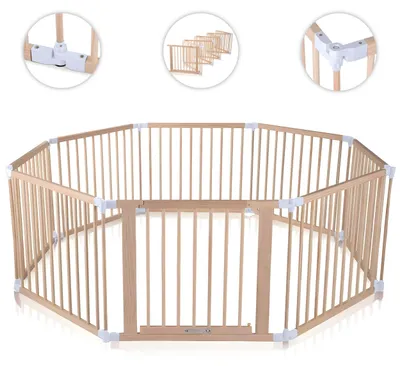 Immagine prodotto di Box in legno Baby Vivo 8 elementi - regolabili individualmente - PREMIUM in bianco