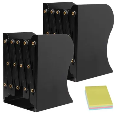 Imagen del producto de Soportes metálicos ajustables para libros, ideales para estanterías y escritorios