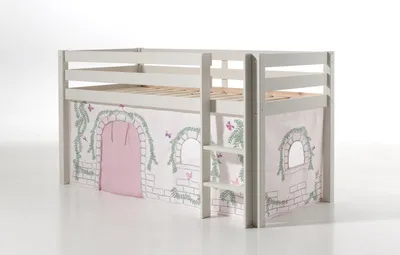 Produktbild von Spielbett Pino mit Textilset Vorhang "Birdy"