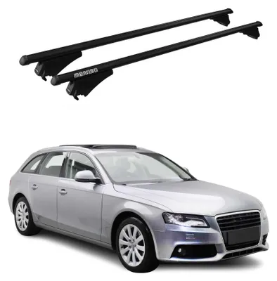 Produktbild von Menabo Dachträger Grundtäger für Audi A4 B8 Avant 2008-2015 75kg Alu Schwarz 2x