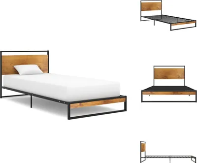 Image de vidaXL Cadre de lit métallique 100x200 cm - Lits et sommiers à lattes