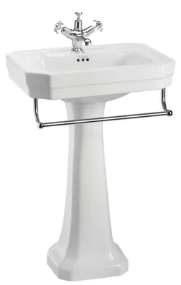 Image de Casa Padrino Lavabo en porcelaine avec socle et porte-serviettes - lavabo de style antique