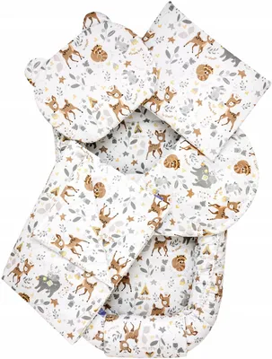 Obrázek produktu pro Jukki hnízdečko pro miminko 5dílná sada XXL 120x65 cm s matrací, dekou a polštářem – Magical Woodland
