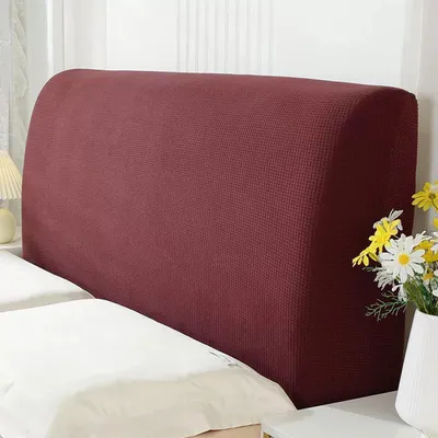 Obrázek produktu pro Elastické potahy na čela postele – omyvatelná ochrana pro postele – 200 cm, tmavě červená