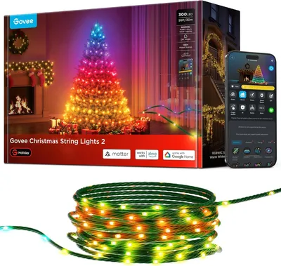 Imagen del producto de Govee RGBIC: Luces navideñas, 300 LEDs, guirnalda de 30 metros para exteriores, luces inteligentes para interiores, decoración, control mediante aplicación, más de 130 modos de escena, IP65, compatible con Alexa