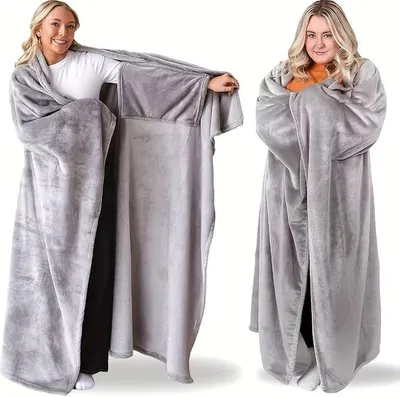 Produktbild von Tragbare Decke mit Fußsack, 177 x 154 cm, für Erwachsene, Wärmedecke
