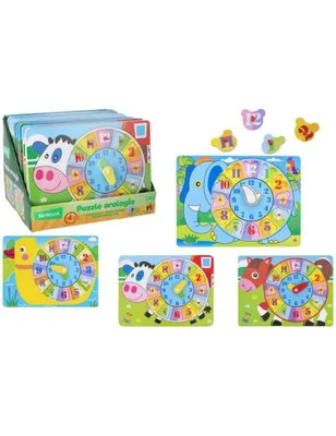 Image de Puzzle horloge, dimensions 30x22x7,8 cm, avec différents personnages