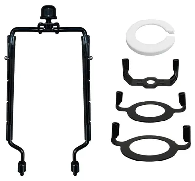 Lampenschirm-Harphenhalter 2-tlg., E14/E26/E27, schwarz, verstellbar
