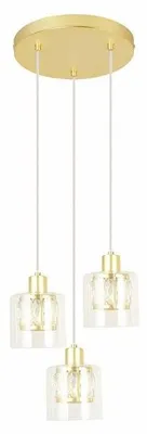 Zdjęcie produktu dla Lampa wisząca Elmo złota 3xE14x40W metal wym:120x25x25cm IP20 Reality