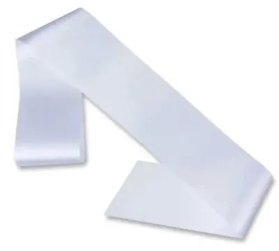 Blanko-Schärpe, Weiß, 170 cm, Satin, selbst gestaltbar