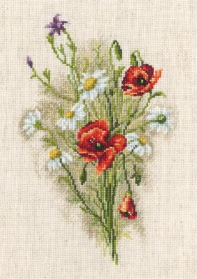 Obrázok produktu pre RTO Súprava na vyšívanie krížikom "Kytica kvetov so sedmokráskami" M526, počítaný vzor, 16x24 cm