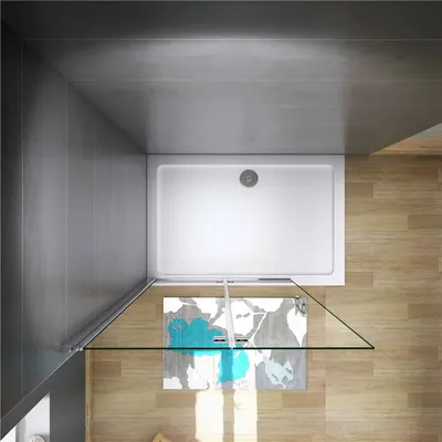 Produktbild von Aica Walk in dusche 120x195cm Duschwand 6mm Nano-ESG Falttür Faltbar/drehbar Scharniertür Duschkabine Duschtrennwand Duschabtrennung