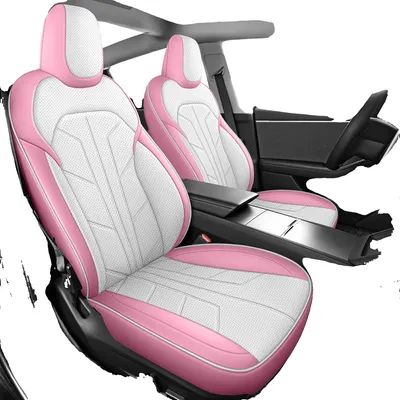 Productafbeelding van Autostoelhoezen, antislip ontwerp, comfort het hele jaar door, model 3, roze, kunstleer, geschikt voor alle seizoenen, basismodel