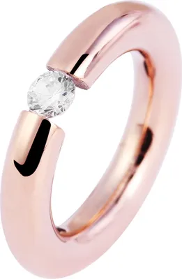 Produktbild von Akzent Damen-Ring aus Edelstahl, roségoldfarbig, Zirkonia
