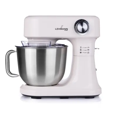 Produktbild von LEHMANN Küchenmaschine mit 3 Rühreinsätze, 1500 W, 12 Geschwindigkeiten, 5L Rührschüssel, Beige