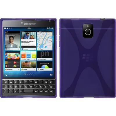 Produktbild von PhoneNatic Case kompatibel mit BlackBerry Q30 - lila Silikon Hülle X-Style + 2 Schutzfolien