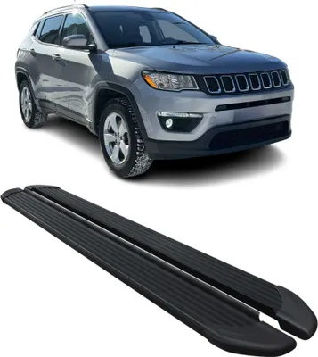 Image de Marchepieds Latéraux pédale pour Jeep Compass 2017-2024 Noir Aluminium 2Pcs