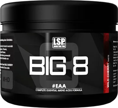 Produktbild von LSP BIG 8 – EAAs mit Wild Cherry Geschmack (250g), Pulver