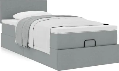 Produktbild von Möbel Ottoman-Bett mit Matratze Hellgrau 80x200 cm Stoff - Klassische Betten 3311331