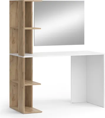 Produktbild von Schminktisch Vicco Tower Weiß/Sonoma 122.2 cm mit Spiegel, Model 49445