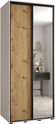 Produktbild von MEBLE KRYSPOL Davos 3 Schrank, zwei Türen - 235,2x110x60 cm - Weiß Artisan Schwarz