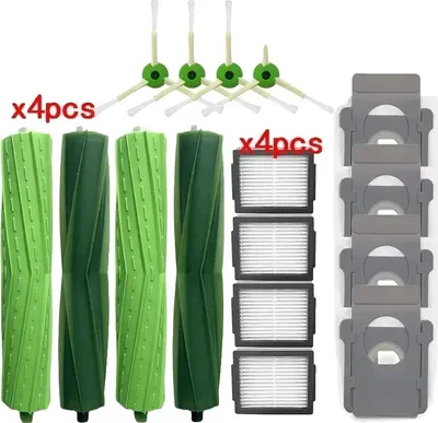 Obrázek produktu pro Sada bočních kartáčů Hepa filtrů, kompatibilní s iRobot Roomba E5, E6, E7, I7, I7+, I6, I8, I3, J7, 16 dílů, 16ks SET A