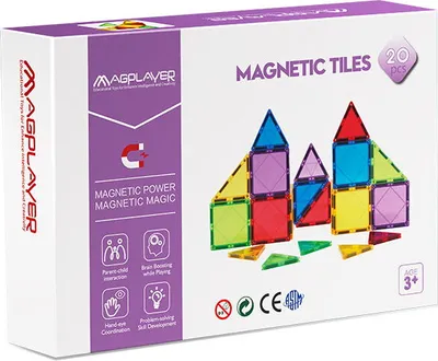 Zdjęcie produktu dla Zestaw do konstrukcji magnetycznych 3D - 20 sztuk