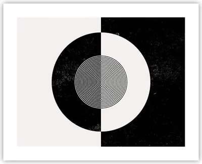 Produktbild von Poster - Poster ohne Rahmen - Abstraktion Rad Schwarz und Weiß - 50x40 cm - Wand Bild - Wanddeko - Wandbilder - Kunstposter - Wandposter - Bilder - Kunstdruck - Wandbild - P2XAA50x40-4316